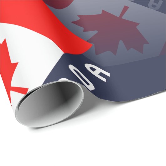 エレガントなカエデの葉のカナダの旗3Dの反射 ラッピングペーパー (ロールコーナー)