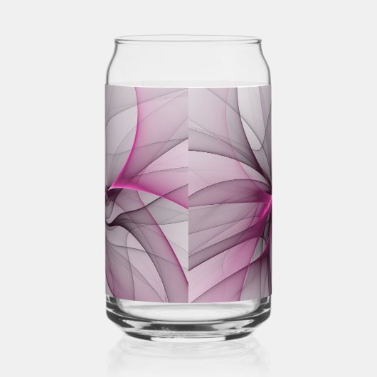 エレガントなカオス 現代抽象ピンクフラクタルアート ガラス缶 (右)