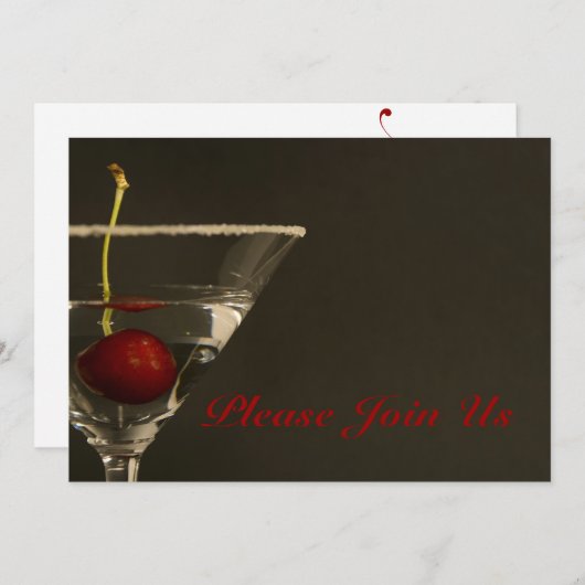 エレガントなカクテルのパーティの招待状 招待状 (正面/裏面)