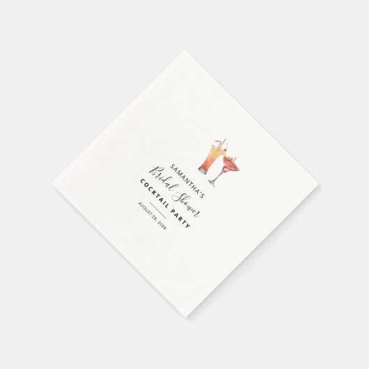 エレガントなカクテル 水彩 結婚前お披露目パーティー スタンダードカクテルナプキン (角)