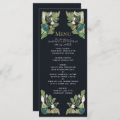 エレガントなカササギのアールヌーヴォー結婚式 メニュー (正面/裏面)