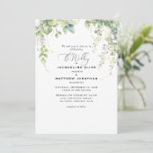 エレガントなカスケードグリーンのウェディング 招待状 (スタンド正面)