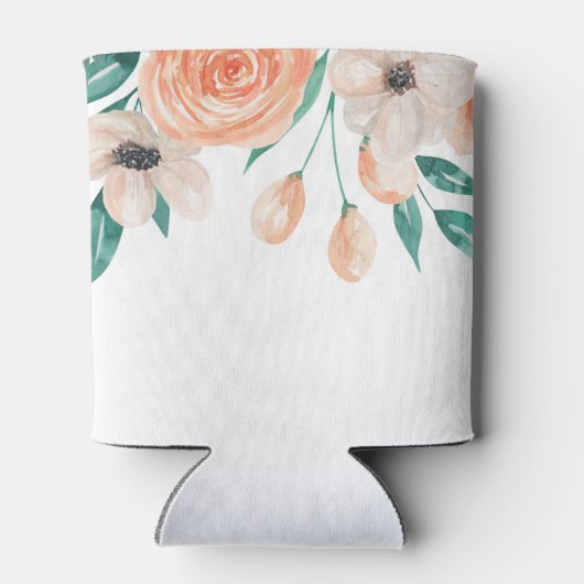 エレガントなカスタマイズフラワー ピンクの花のウェディングシャワーパーティー 缶クーラー (裏面)