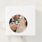 エレガントなカスタマイズ写真、名前、日付のイニシャル フェイバータグ (インサイチュ)