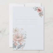 エレガントなカスタマイズ可能な花のウェディングメニューカード 招待状 (裏面)
