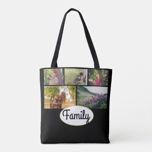 エレガントなカスタムはあなた自身の家族写真のコラージュを加えます トートバッグ (裏面)