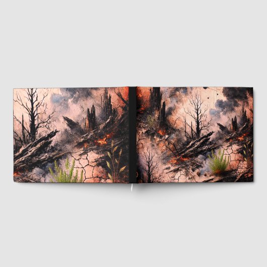 エレガントなカスタムゲストブック – 時を超える記念品 ゲストブック (全面)