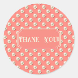 エレガントなカスタムコーラルとパールのギフトボックス ラウンドシール