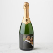 エレガントなカスタムスパークリングワインベアリング ウェディングフォト スパークリングワインラベル (正面)