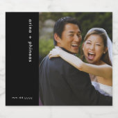 エレガントなカスタムスパークリングワインベアージュの結婚式写真 スパークリングワインラベル (シングルラベル)