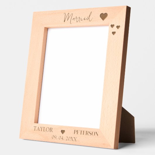 エレガントなカスタムネームエンゲージメントウェディングフォト レーザー彫刻フレーム (左)
