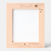 エレガントなカスタムネームエンゲージメントウェディングフォト レーザー彫刻フレーム (正面)