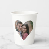 エレガントなカスタムハート写真ウェディング 紙コップ (正面)