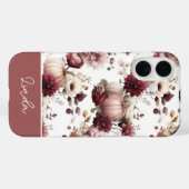 エレガントなカスタムパンプキンと花柄 Case-Mate iPhoneケース (裏面 (横))