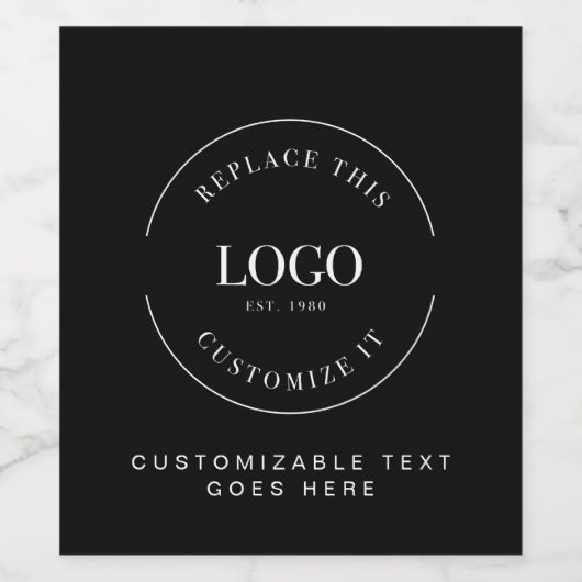 エレガントなカスタムビジネスロゴテキスト シンプル ワインラベル (シングルラベル)