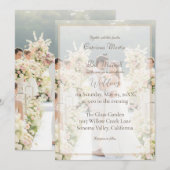 エレガントなカスタムフォト結婚式招待状 招待状 (正面/裏面)