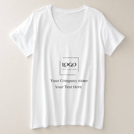エレガントなカスタムロゴテンプレート プラスサイズTシャツ (デザイン正面)