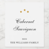 エレガントなカスタムワインバージョン ファミリー名と年 ワインラベル (シングルラベル)