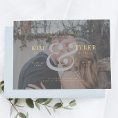 エレガントなカスタム写真の偽ヴェラム現代の結婚式 セーブザデート