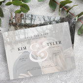 エレガントなカスタム写真の疑似ヴェラム現代の結婚式 セーブザデート