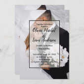 エレガントなカスタム写真ウェディング 招待状 (正面/裏面)