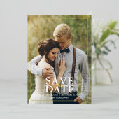 エレガントなカスタム写真 ウェディング セーブ・ザ・デート 箔招待状 (立ち正面)