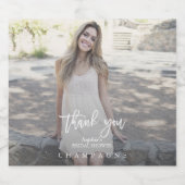 エレガントなカスタム写真 ブライダルシャワー スパークリングワインラベル (シングルラベル)