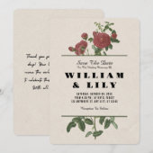 エレガントなカスタム結婚式招待状テンプレート 招待状 (正面/裏面)