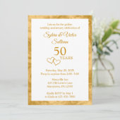 エレガントなカスタム ゴールド 50周年パーティー 招待状 (スタンド正面)