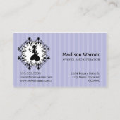 エレガントなカップケーキおよび女性Silhouette 名刺 (裏面)