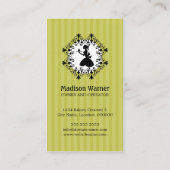 エレガントなカップケーキのシルエットの女性 名刺 (裏面)