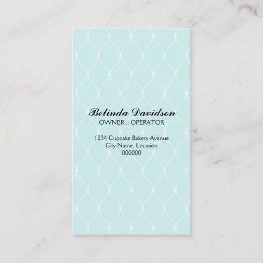 エレガントなカップケーキのベーカリーのカスタム 名刺 (裏面)