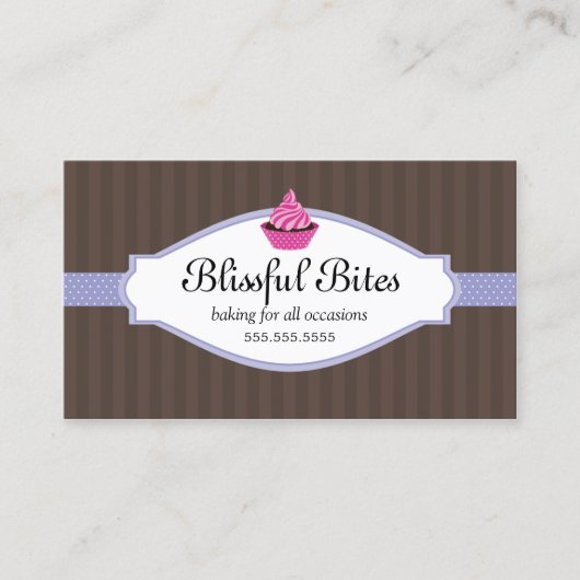 エレガントなカップケーキのベーカリーの名刺 名刺 (正面)