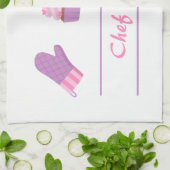 エレガントなカップケーキのミトンのベーキングのパン屋の調理師 キッチンタオル (折り畳み)