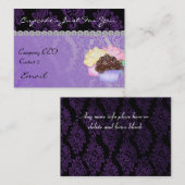 エレガントなカップケーキの名刺のダマスク織 名刺 (正面/裏面)