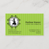 エレガントなカップケーキの緑 名刺 (裏面)