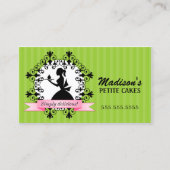 エレガントなカップケーキの緑 名刺 (正面)