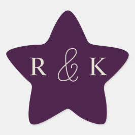 エレガントなカップルのイニシャル入り 星シール