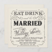 エレガントなカップルのウェディングシャワーの招待状 招待状 (正面/裏面)