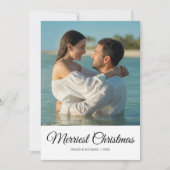 エレガントなカップルのフェスティブなホリデーグリーティングカード シーズンカード (正面)