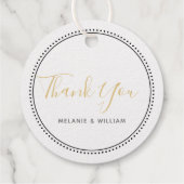 エレガントなカップルのモノグラム結婚式 フェイバータグ (裏面)