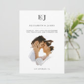 エレガントなカップルのモノグラム クラシックな結婚式 招待状 (スタンド正面)