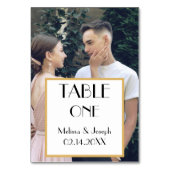 エレガントなカップルの写真 ウェディング テーブルナンバー (裏面)