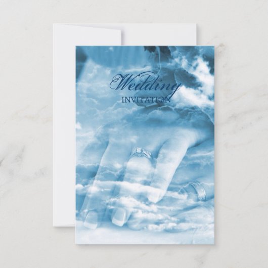 エレガントなカップルの手がヴィンテージの結婚式 招待状 (正面)