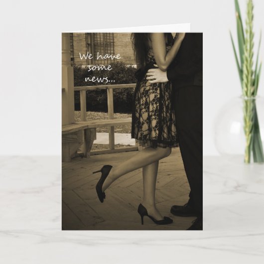 エレガントなカップルの駆け落ちの発表カード 案内状 (正面)