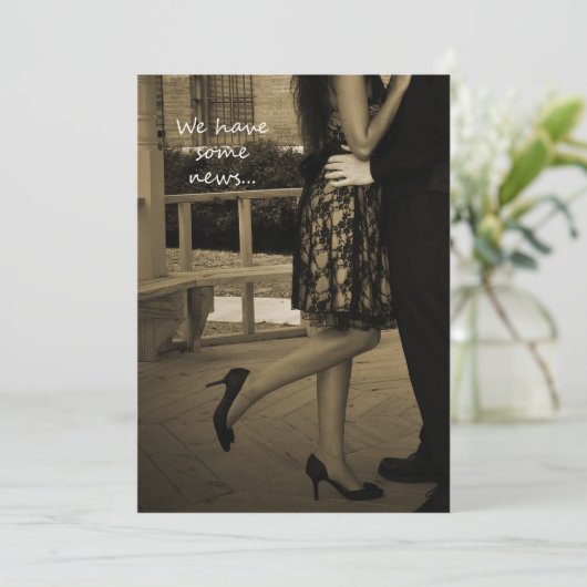 エレガントなカップルの駆け落ちの発表 案内状 (スタンド正面)