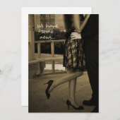 エレガントなカップルの駆け落ちの発表 案内状 (正面/裏面)