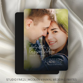 エレガントなカップル写真 ウェディング 招待状