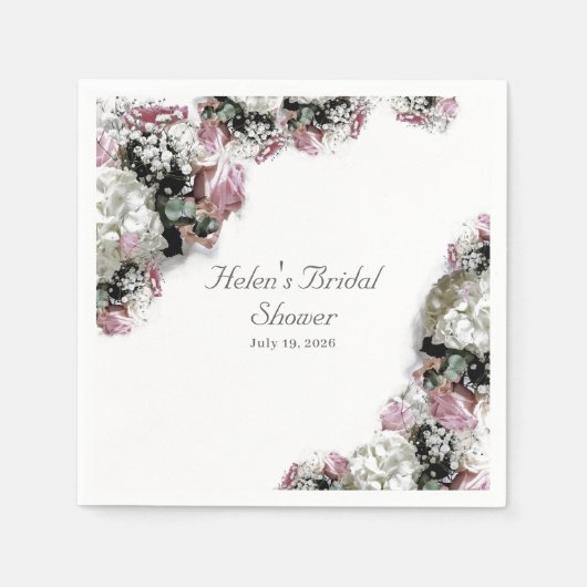 エレガントなカトリックのブライズシャワー スタンダードカクテルナプキン (正面)