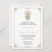 エレガントなカトリックのマリアとイエスの結婚式 招待状 (正面)